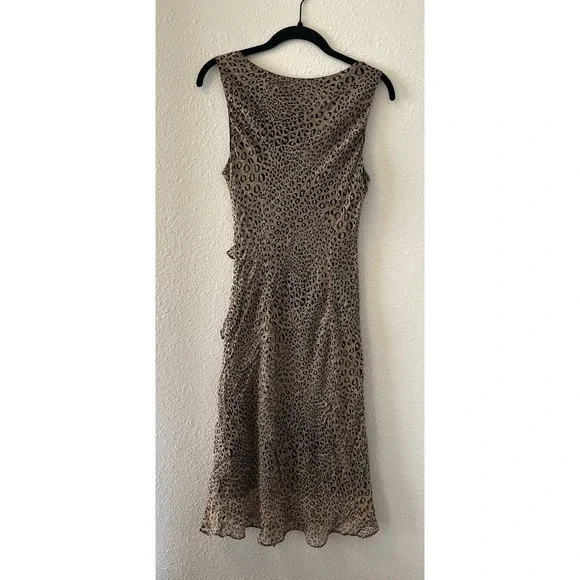 Vtg 90s Y2k Silk Animal Print  Ruffle Asymmetric Hem Fairy Grunge Size 4/6? - Picture 6 of 11